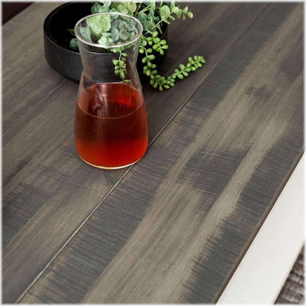 Walker Edison - Rectangular Farmhouse Solid Pine Wood Coffee Table - Gray_4