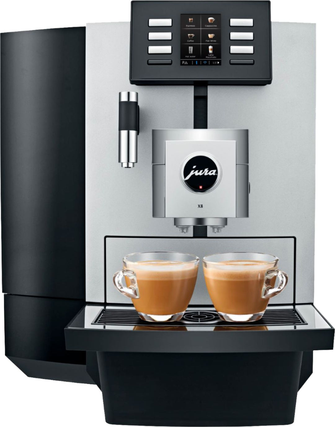 Jura - X8 Espresso Machine with 15 bars of pressure and intergrated grinder - Black and Chrome_1