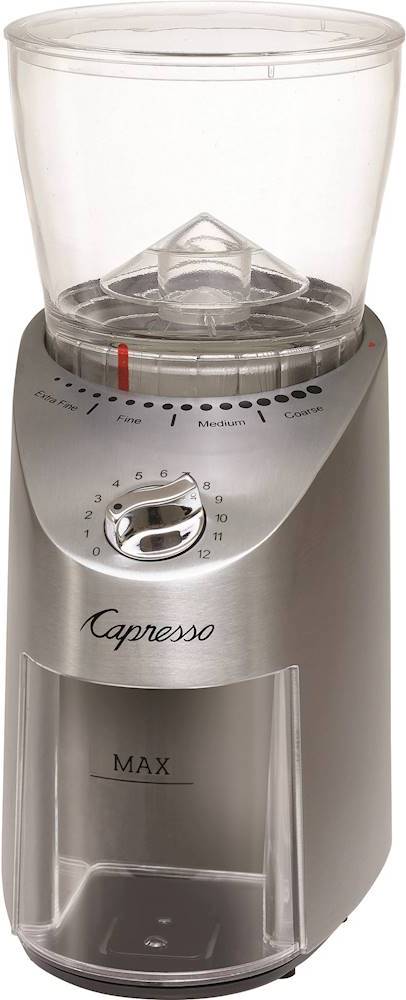 Capresso - Infinity Plus 4-Oz. Conical Burr Coffee Grinder - Stainless Steel_0