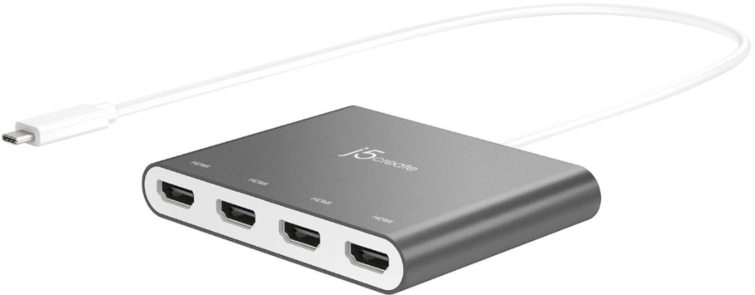 j5create - USB-C to 4-port HDMI Multi-Monitor Adapter - Silver_2