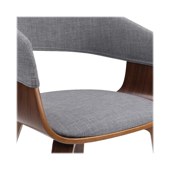 Simpli Home - Lowell Mid Century Modern Bentwood Dining Chair in Light Grey Linen Look Fabric - Light Gray_7