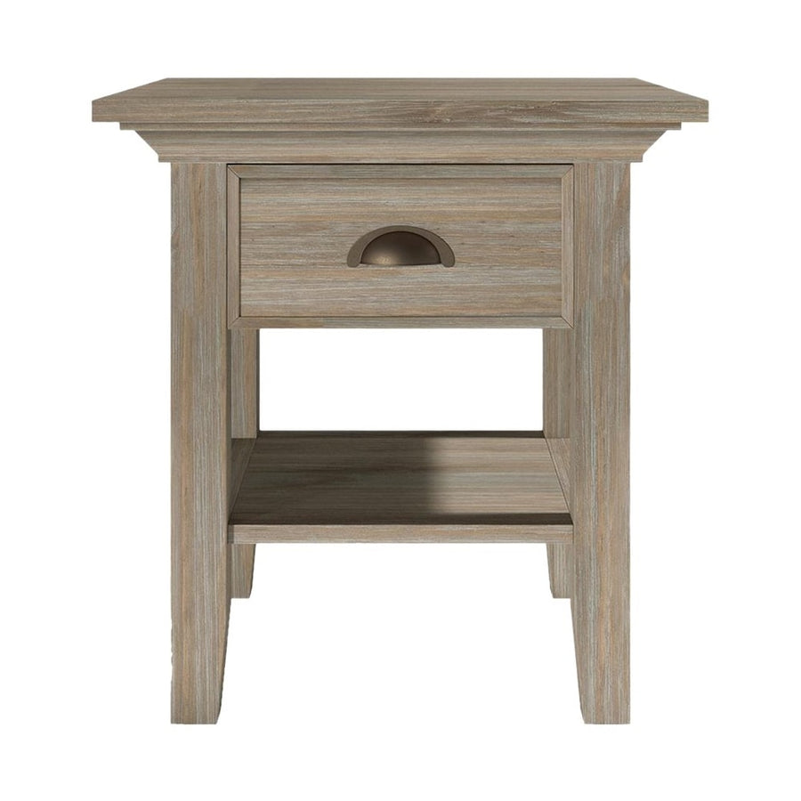 Simpli Home - Redmond Square Rustic Wood 1-Drawer End Table - Distressed Gray_0