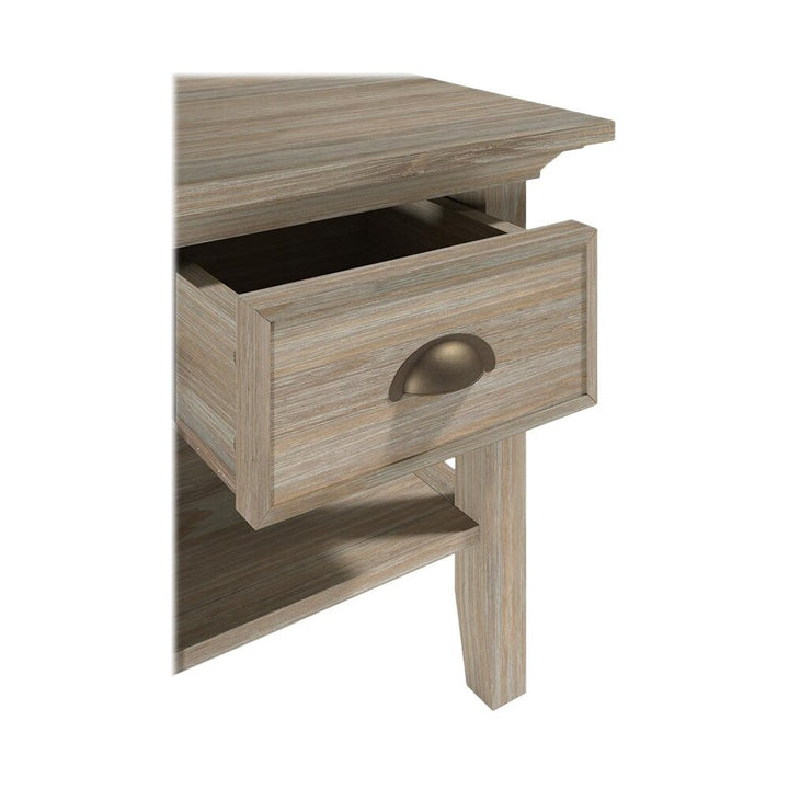Simpli Home - Redmond Square Rustic Wood 1-Drawer End Table - Distressed Gray_2
