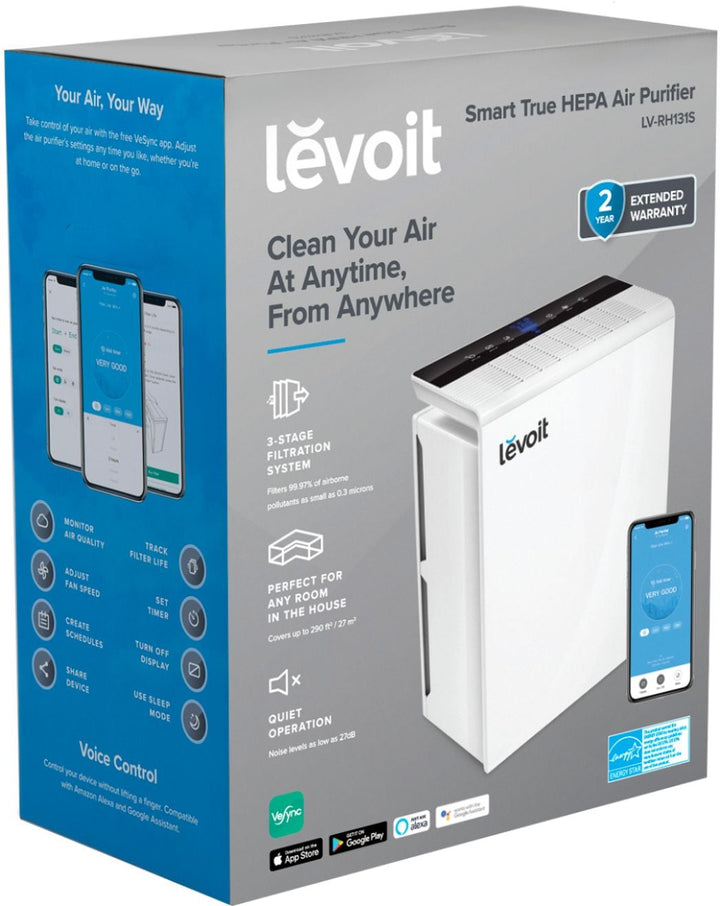 Levoit - TruClean Smart 360 Sq. Ft True HEPA Air Purifier - White_3
