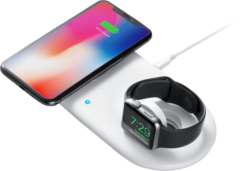 Anker - PowerWave+ Wireless Charging Pad with Watch Holder - White_0