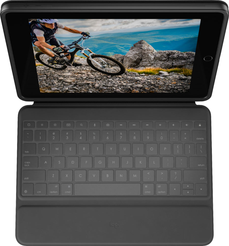 Logitech - Rugged Folio Keyboard Folio for Apple iPad (7th, 8th & 9th Gen) with Durable Spill-Proof Design - Graphite_0
