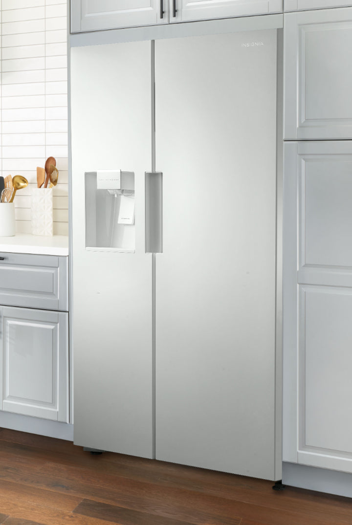 Insignia™ - 26 5/16 Cu. Ft. Side-by-Side Refrigerator - White_8
