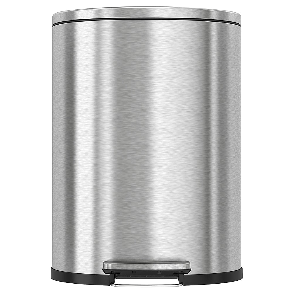iTouchless - SoftStep 13.2-Gal. Half-Round Trash Can - Silver_1