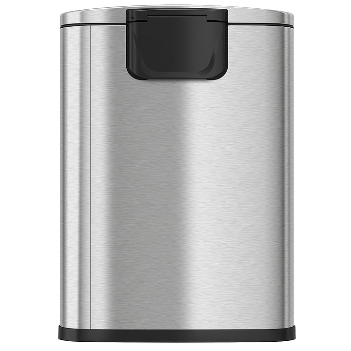 iTouchless - SoftStep 13.2-Gal. Half-Round Trash Can - Silver_4
