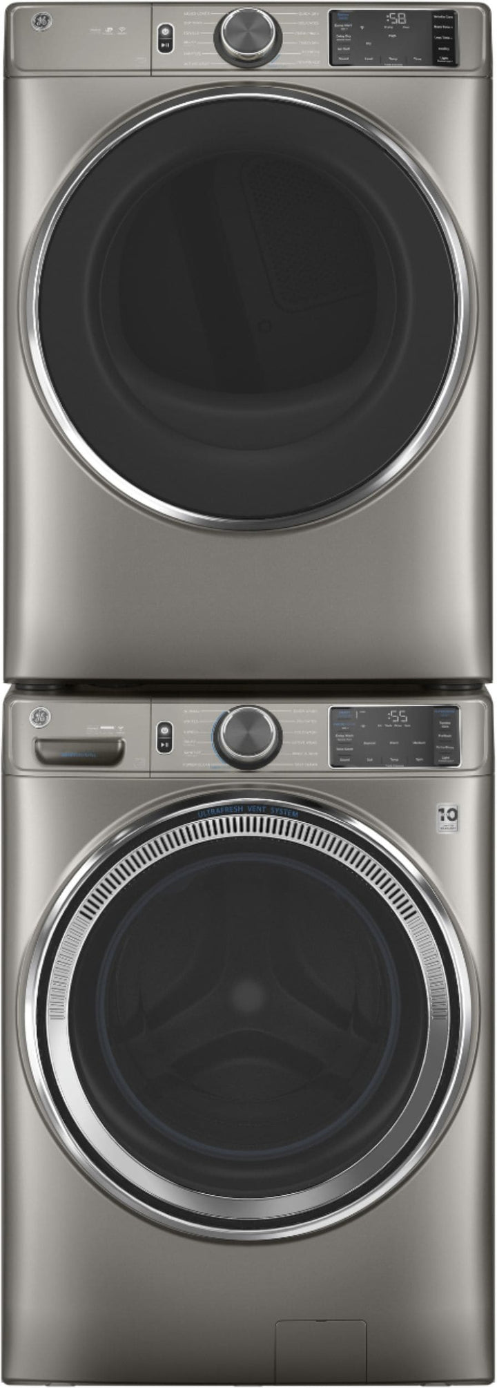 GE - 7.8 Cu. Ft. 12-Cycle Electric Dryer with Steam - Satin nickel_3