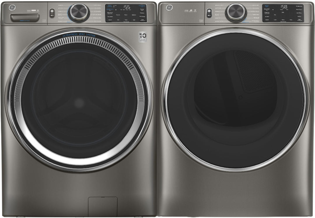 GE - 7.8 Cu. Ft. 12-Cycle Electric Dryer with Steam - Satin nickel_6