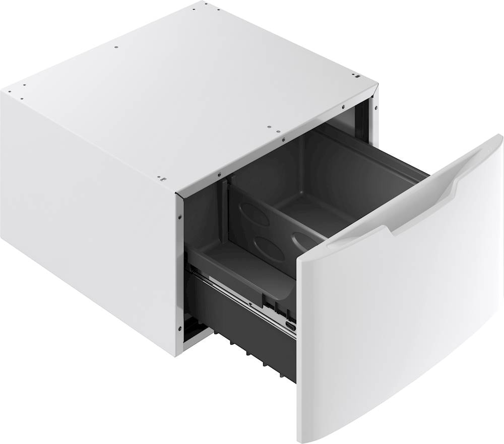 GE - Washer/Dryer Laundry Pedestal with Storage Drawer - White_1