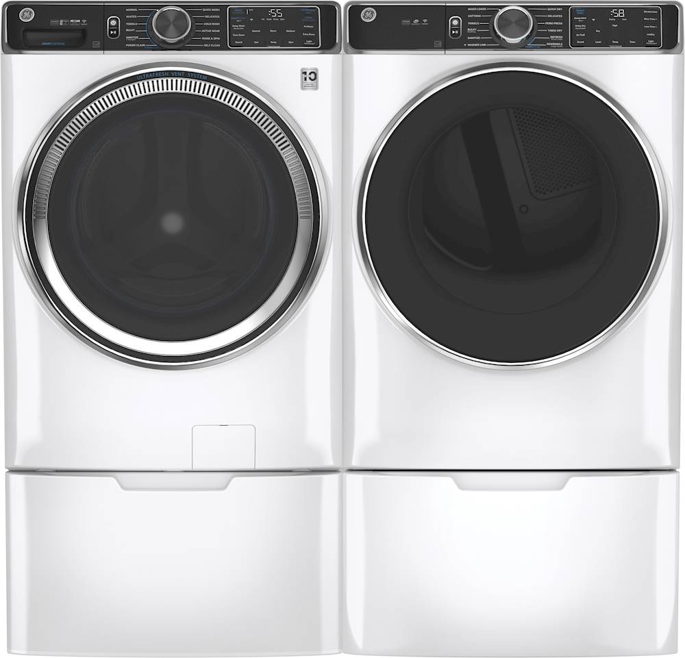 GE - Washer/Dryer Laundry Pedestal with Storage Drawer - White_5