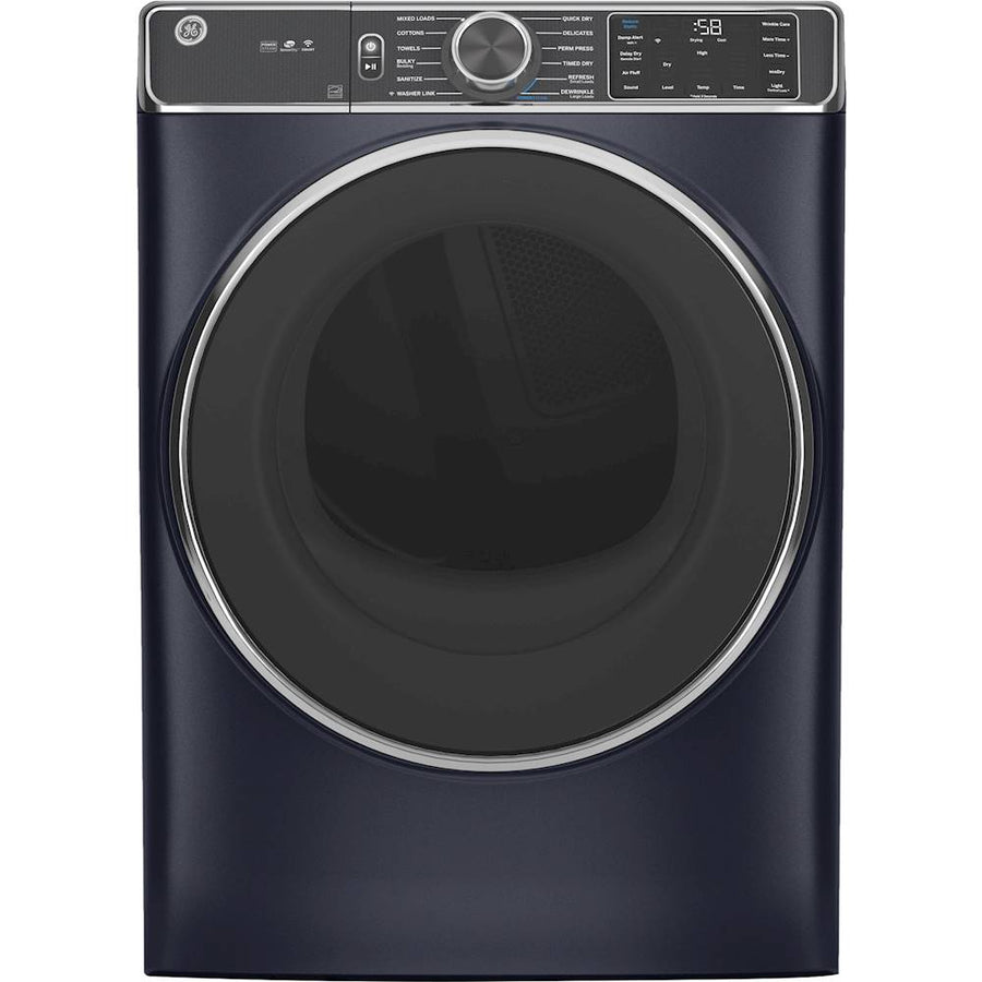 GE - 7.8 Cu. Ft. 12-Cycle Electric Dryer with Steam - Sapphire blue_0