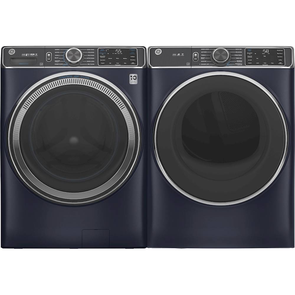 GE - 7.8 Cu. Ft. 12-Cycle Electric Dryer with Steam - Sapphire blue_12