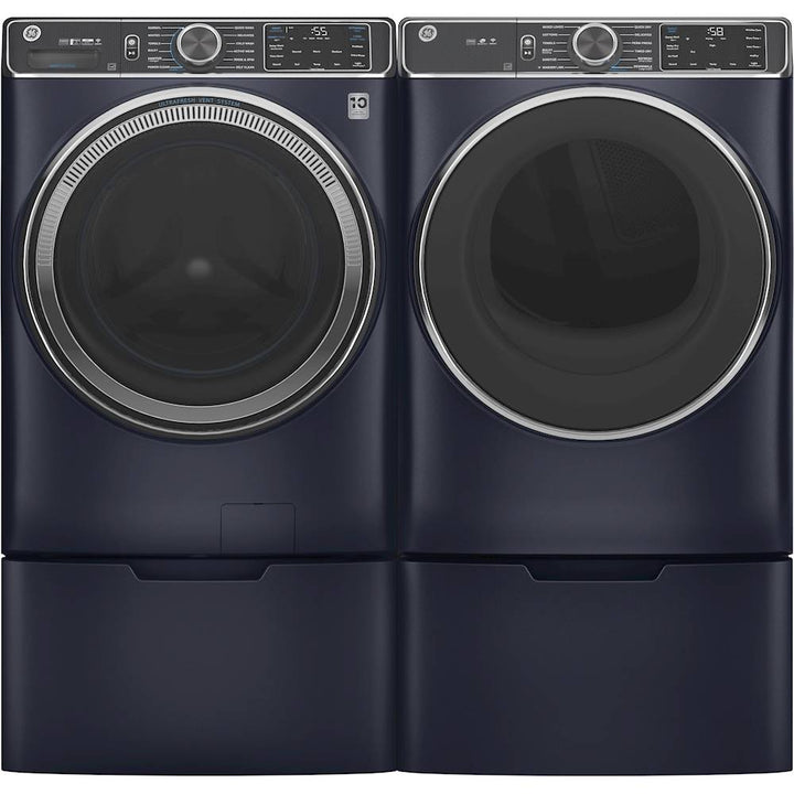 GE - 7.8 Cu. Ft. 12-Cycle Electric Dryer with Steam - Sapphire blue_2