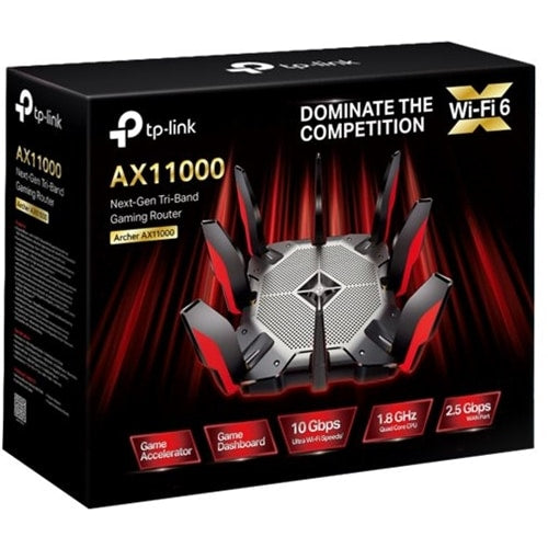 TP-Link - Archer AX11000 Tri-Band Wi-Fi 6 Router - Black/Red_3