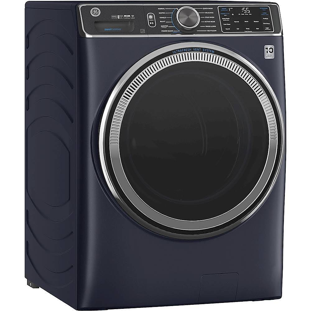 GE - 5.0 Cu Ft High-Efficiency Stackable Smart Front Load Washer w/UltraFresh Vent, Microban Antimicrobial & 1-Step Wash+Dry - Sapphire blue_1