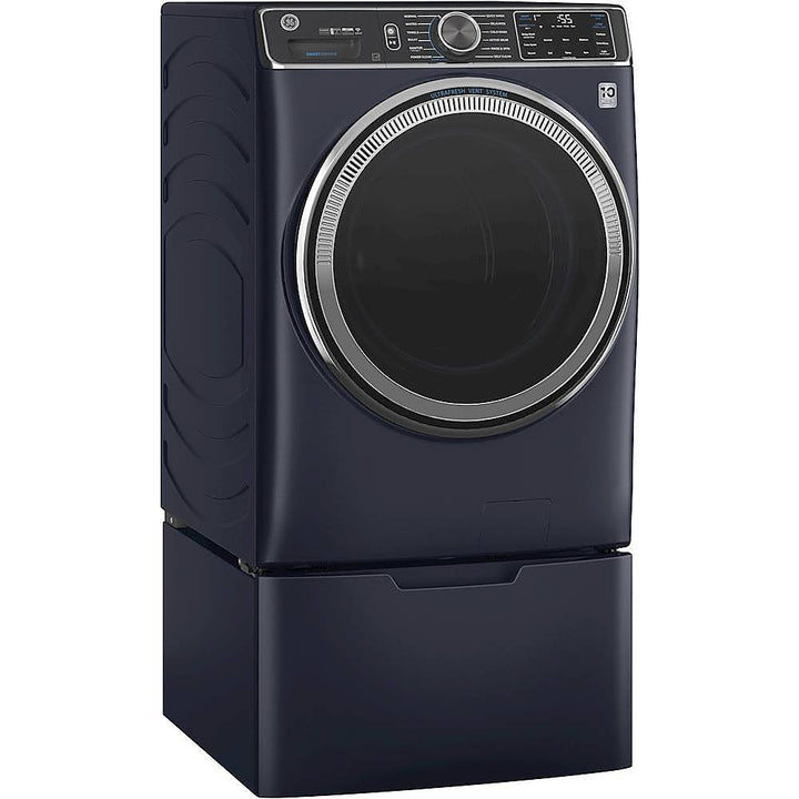 GE - 5.0 Cu Ft High-Efficiency Stackable Smart Front Load Washer w/UltraFresh Vent, Microban Antimicrobial & 1-Step Wash+Dry - Sapphire blue_12