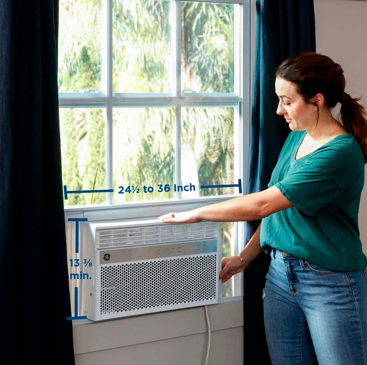 GE - 350 Sq. Ft. 8,000 BTU Smart Window Air Conditioner with WiFi and Remote - White_3