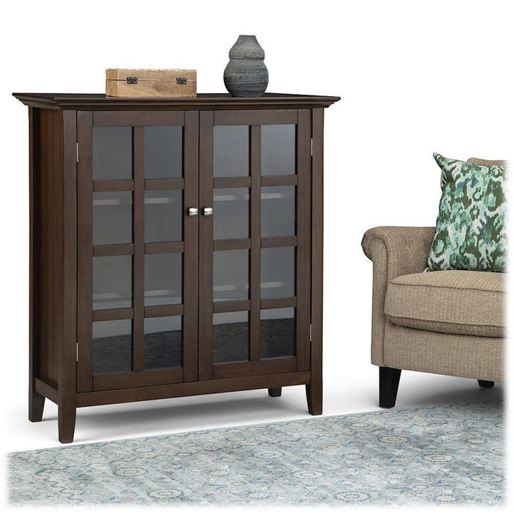 Simpli Home - Acadian SOLID WOOD 39 inch Wide Transitional Medium Storage Cabinet in - Natural Aged Brown_3