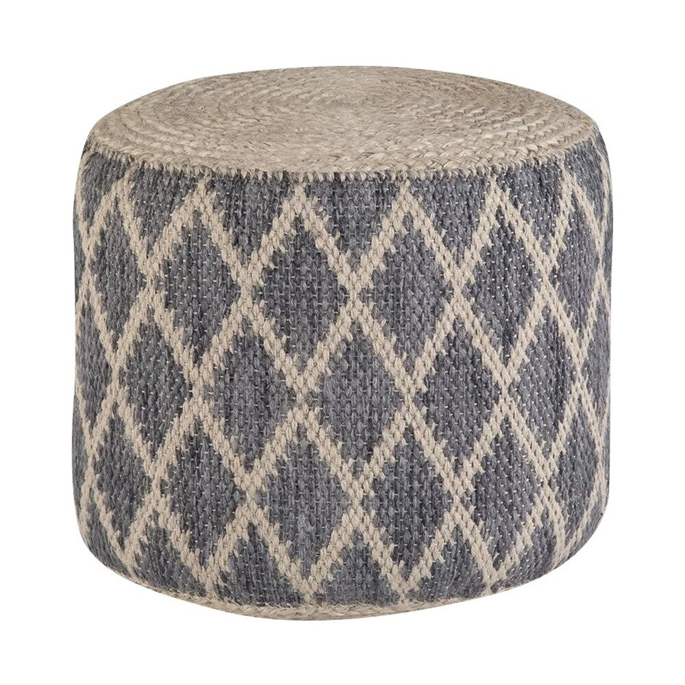 Simpli Home - Edgeley Round Contemporary Polystyrene/Cotton Pouf - Gray_0