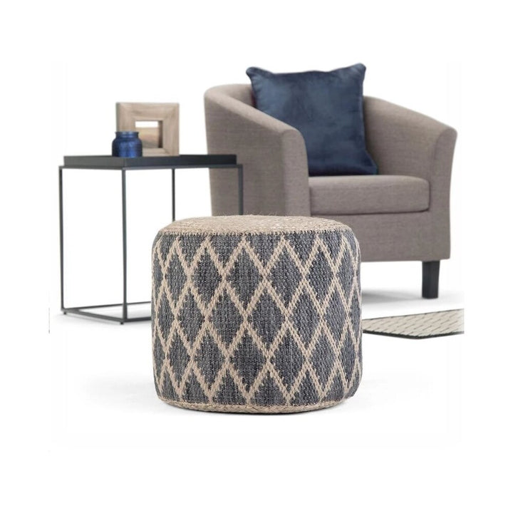 Simpli Home - Edgeley Round Contemporary Polystyrene/Cotton Pouf - Gray_1