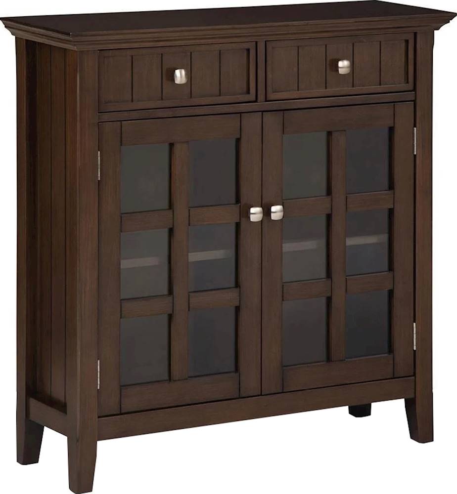 Simpli Home - Acadian SOLID WOOD 36 inch Wide Transitional Entryway Storage Cabinet in - Natural Aged Brown_1