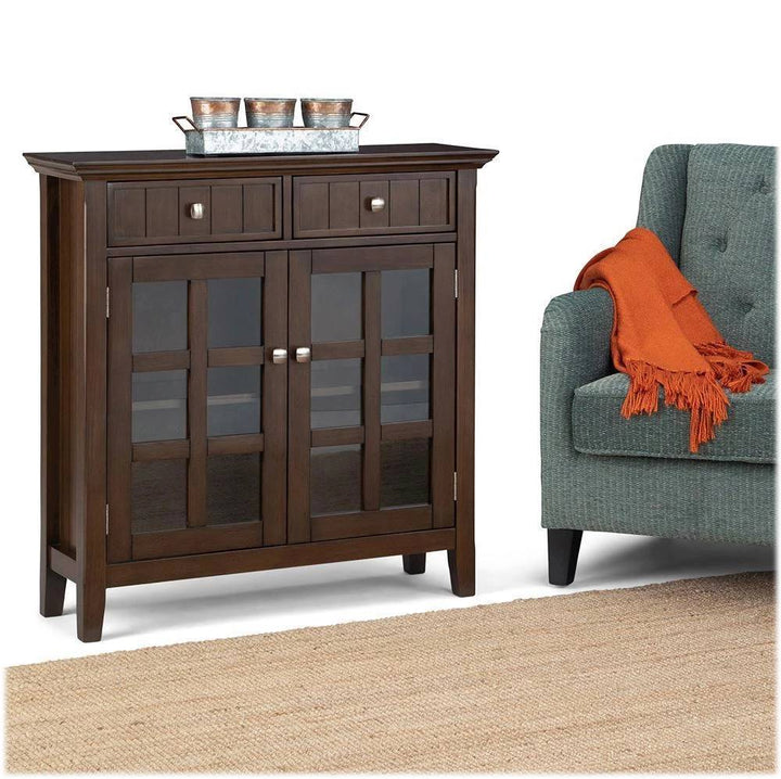 Simpli Home - Acadian SOLID WOOD 36 inch Wide Transitional Entryway Storage Cabinet in - Natural Aged Brown_3