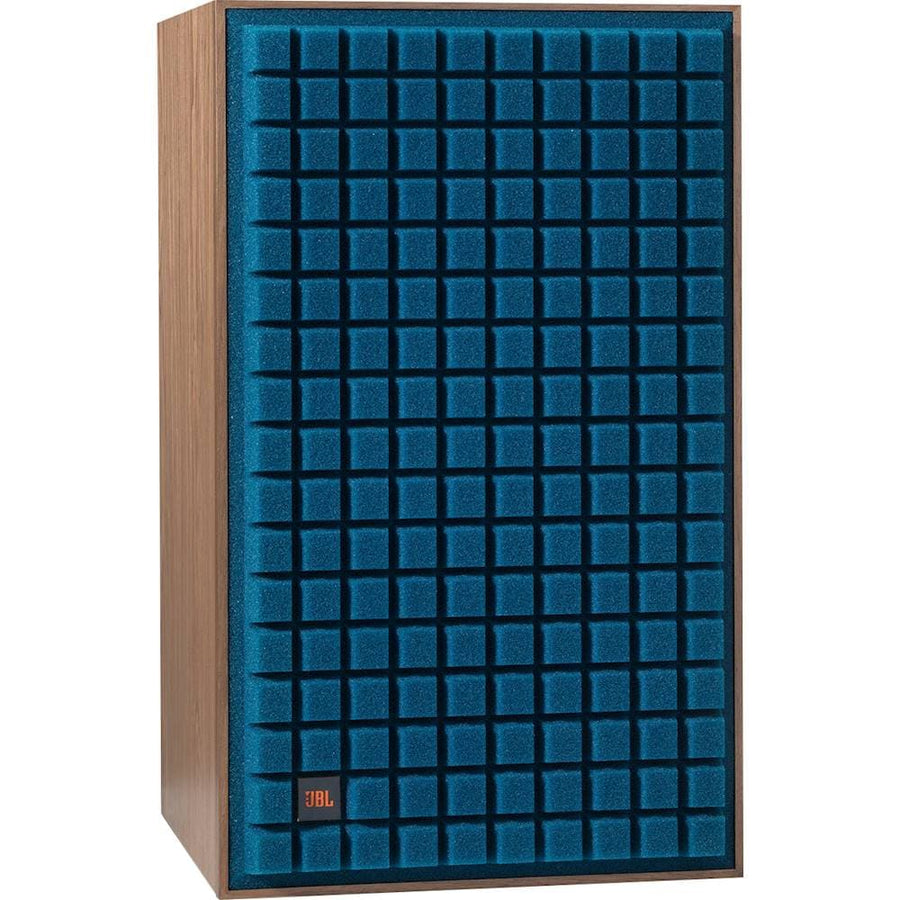 JBL - 12" 3-Way Bookshelf Loudspeakers (Each) - Satin Walnut Wood Veneer With Blue Grille_0