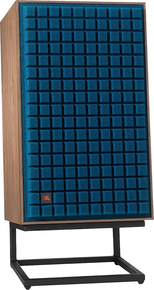 JBL - 12" 3-Way Bookshelf Loudspeakers (Each) - Satin Walnut Wood Veneer With Blue Grille_9