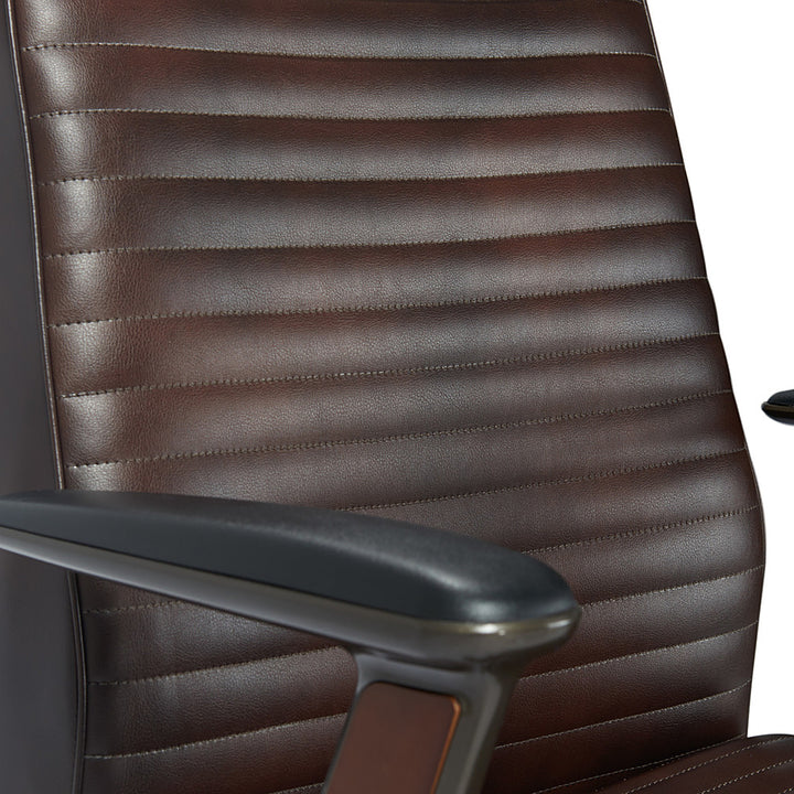 La-Z-Boy - Emerson Bonded Leather Ergonomic Swivel Executive Office Chair - Brown_11
