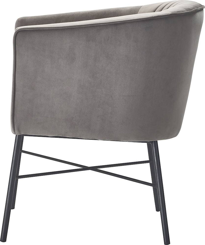 Adore Decor - 4-Leg Metal and Velvet Plush Accent Chair - Gray_8