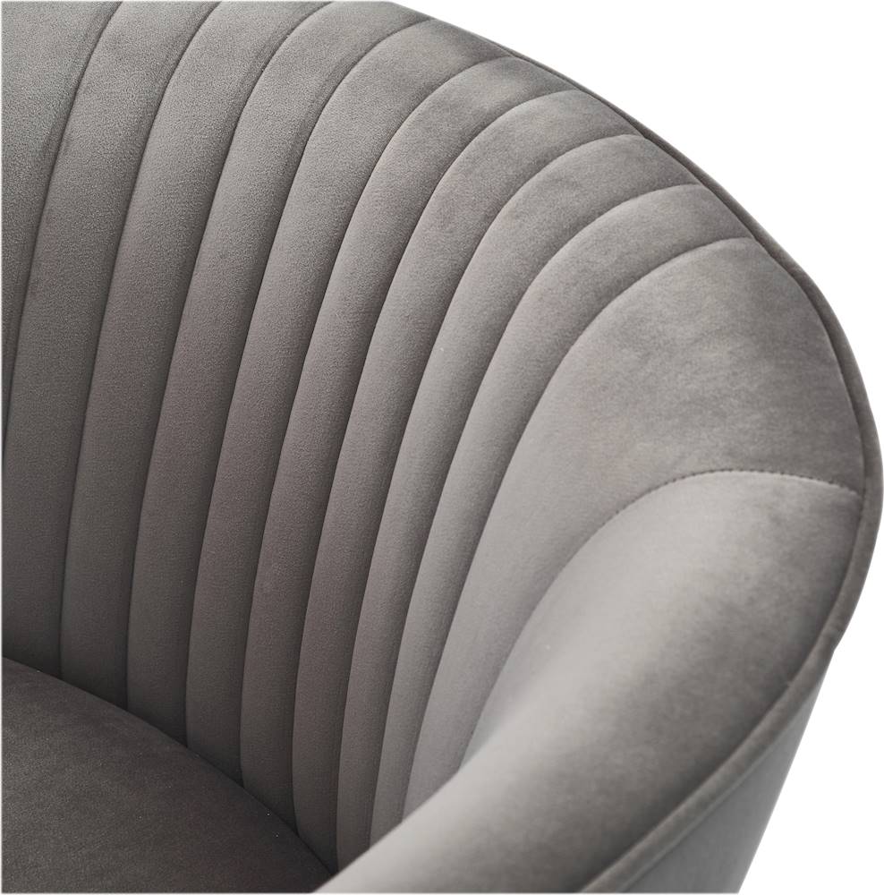 Adore Decor - 4-Leg Metal and Velvet Plush Accent Chair - Gray_6