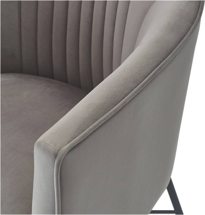 Adore Decor - 4-Leg Metal and Velvet Plush Accent Chair - Gray_4