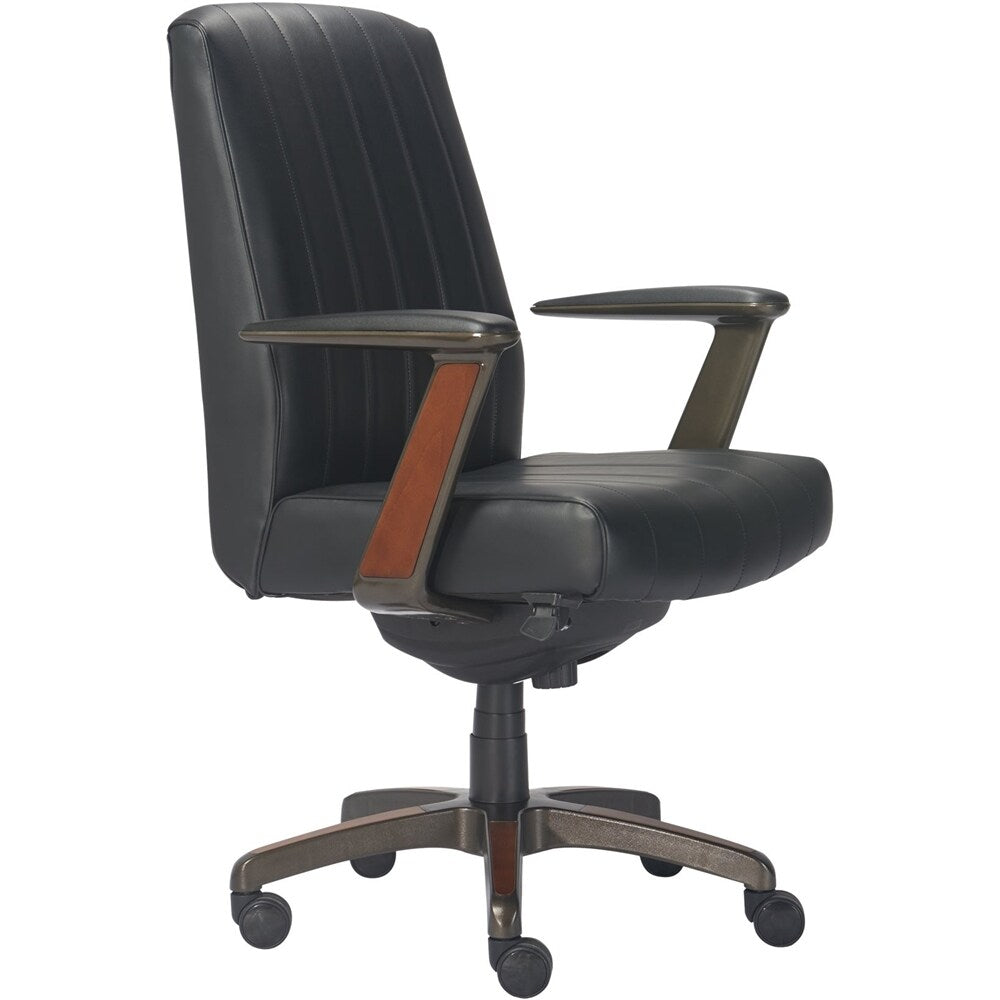 La-Z-Boy - Bennett Faux Leather and Wood Frame Executive Chair - Black_1