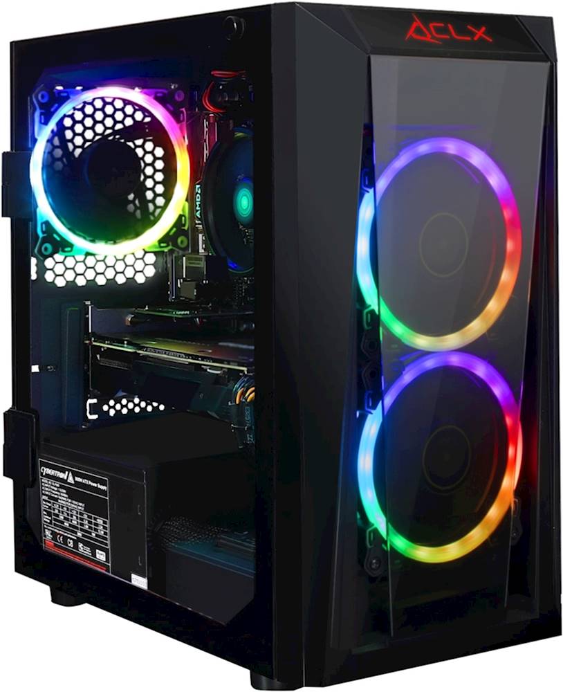 CLX SET Gaming Desktop - AMD Ryzen 3-Series - 2200G - 8GB Memory - AMD Radeon RX 570 - 480GB SSD - Black_0