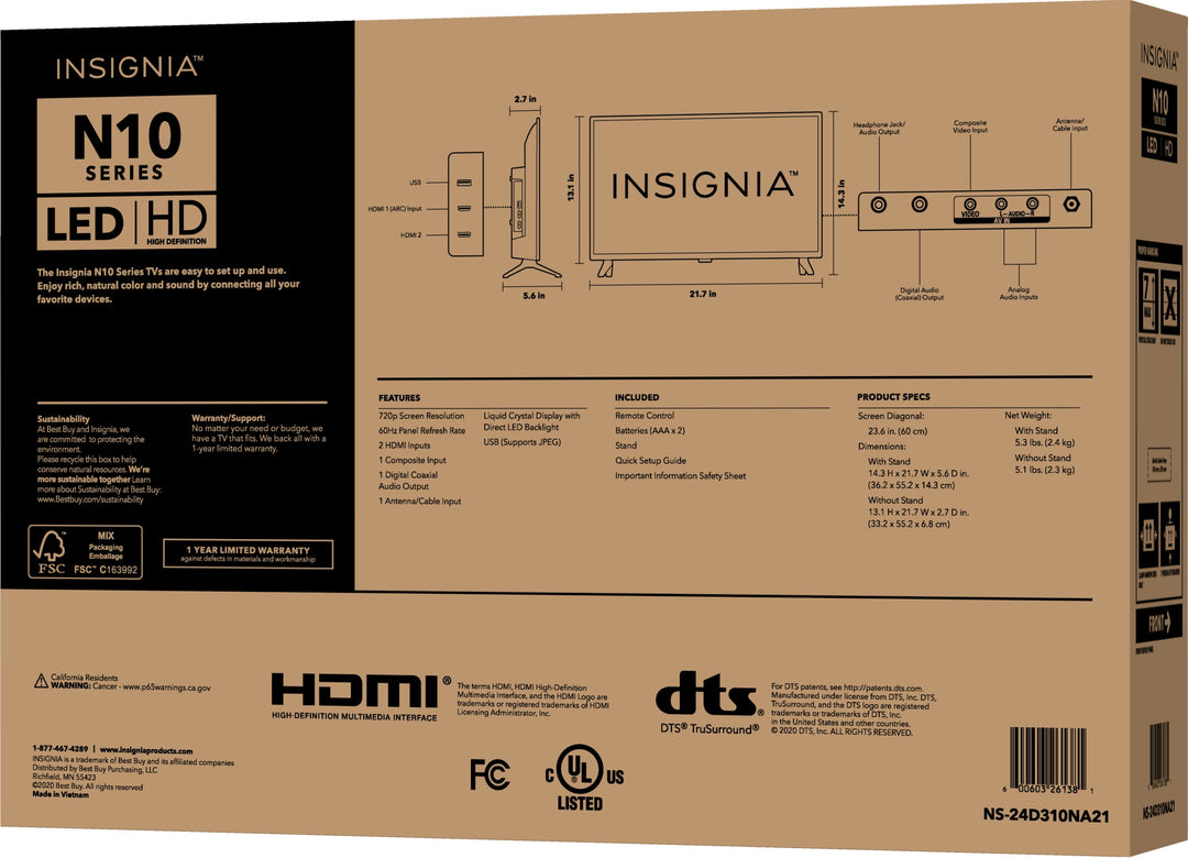 Insignia™ - 24" Class N10 Series LED HD TV_11