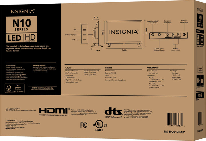 Insignia™ - 19" Class N10 Series LED HD TV_10
