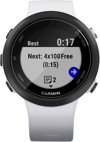 Garmin - Swim 2 Smartwatch 42mm Fiber-Reinforced Polymer - Whitestone With Silicone Band_9