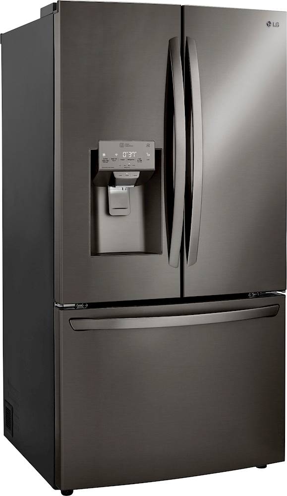 LG - 23.5 Cu. Ft. French Door Counter-Depth Smart Refrigerator with Craft Ice - Black stainless steel_1