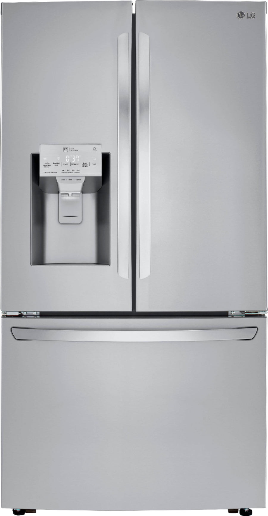 LG - 23.5 Cu. Ft. French Door Counter-Depth Smart Refrigerator with Craft Ice - Stainless steel_0