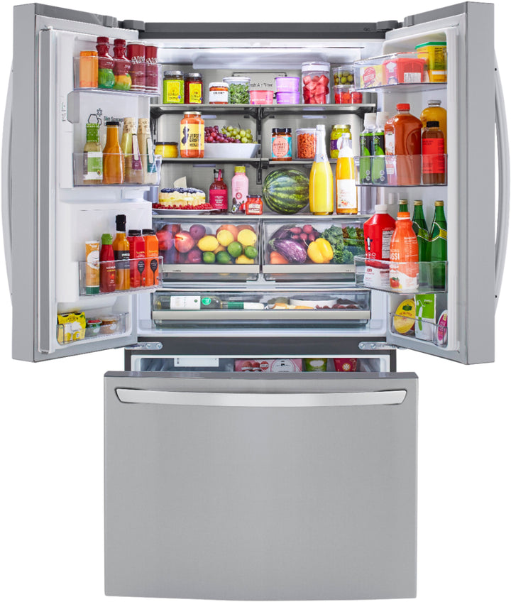 LG - 23.5 Cu. Ft. French Door Counter-Depth Smart Refrigerator with Craft Ice - Stainless steel_34