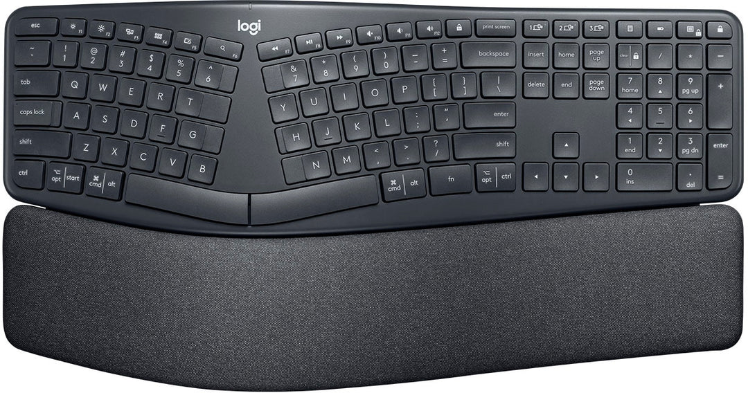 Logitech - ERGO K860 Ergonomic Full-size Wireless Scissor Keyboard for Windows and Mac with Palm Rest - Black_2