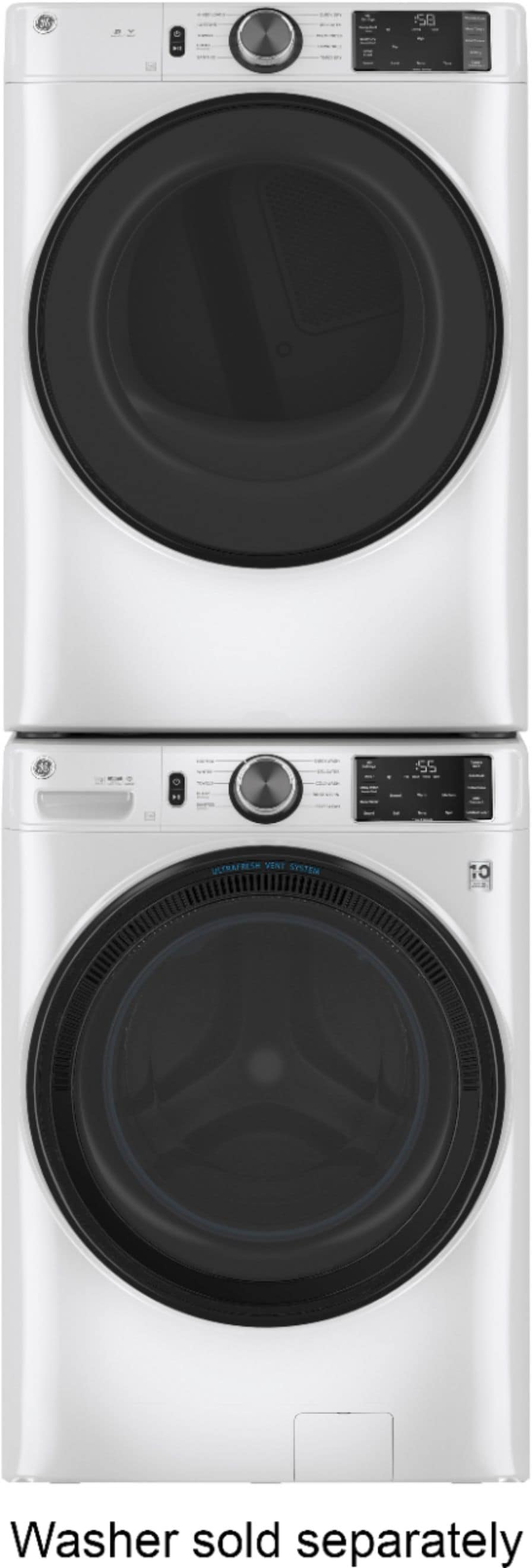 GE - 7.8 Cu. Ft. 10-Cycle Electric Dryer - White on white_10