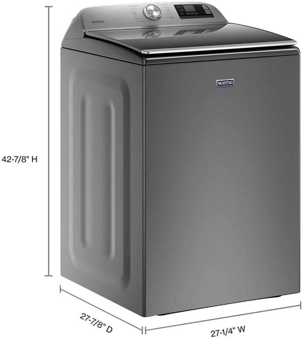 Maytag - 5.2 Cu. Ft. High Efficiency Smart Top Load Washer with Extra Power Button - Metallic slate_1