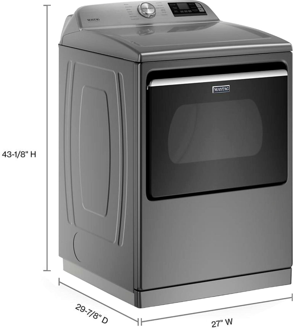 Maytag - 7.4 Cu. Ft. Smart Electric Dryer with Steam and Extra Power Button - Metallic slate_1