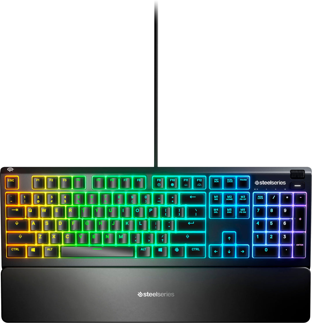 SteelSeries - Apex 3 Full Size Wired Membrane Whisper Quiet Switch Gaming Keyboard with 10 zone RGB Backlighting - Black_0