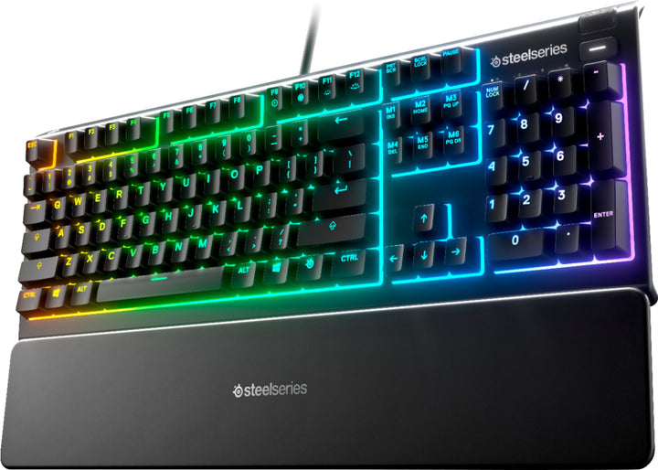 SteelSeries - Apex 3 Full Size Wired Membrane Whisper Quiet Switch Gaming Keyboard with 10 zone RGB Backlighting - Black_4
