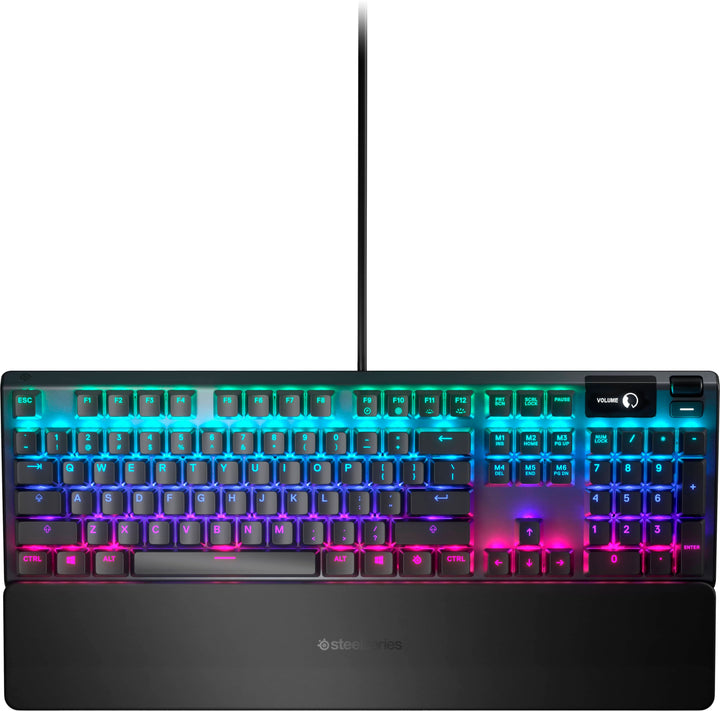 SteelSeries - Apex 5 Full Size Wired Mechanical Hybrid Blue Tactile & Clicky Switch Gaming Keyboard with RGB Backlighting - Black_0